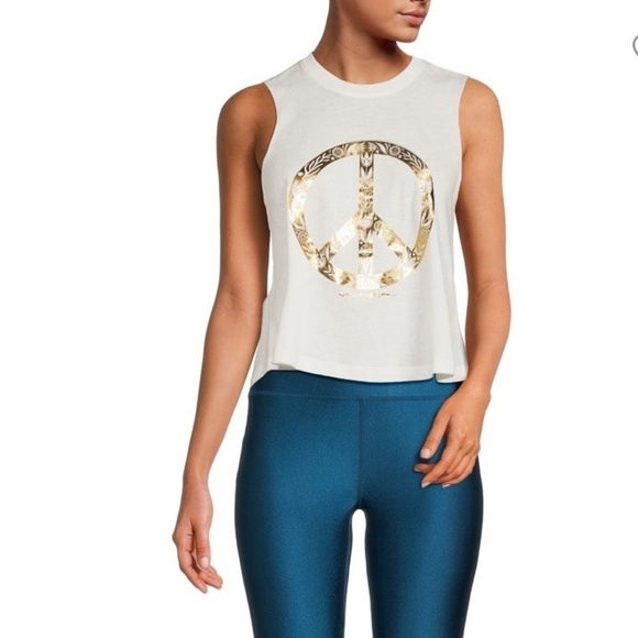 SPIRITUAL GANGSTER Peace Graphic Crop Tank Top - Picture 2 of 16